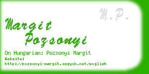 margit pozsonyi business card